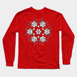 40C Unique Black White Abstract Mandala Long Sleeve T-Shirt